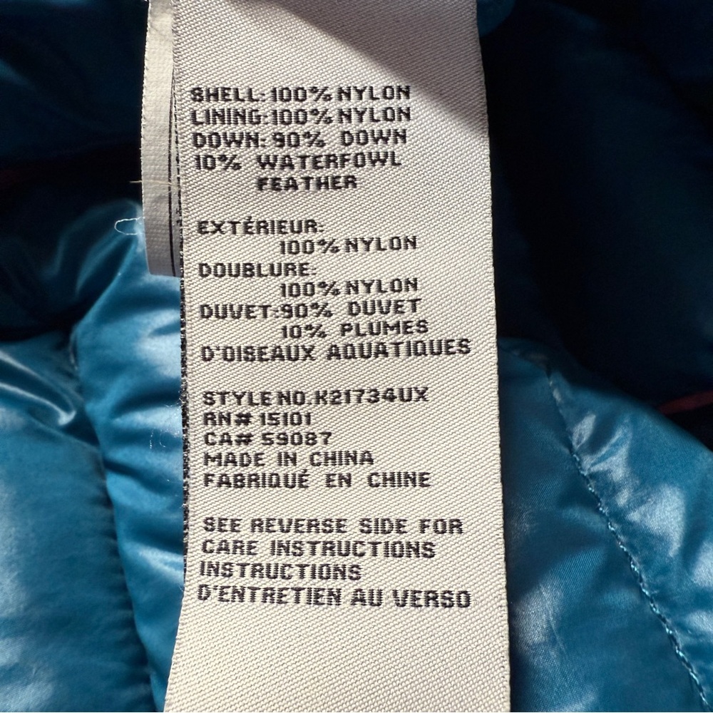 Kate Spade Packable Down Quilted Jacket with Zippered Pouch Dark Peacock Size XL - Picture 6 of 17